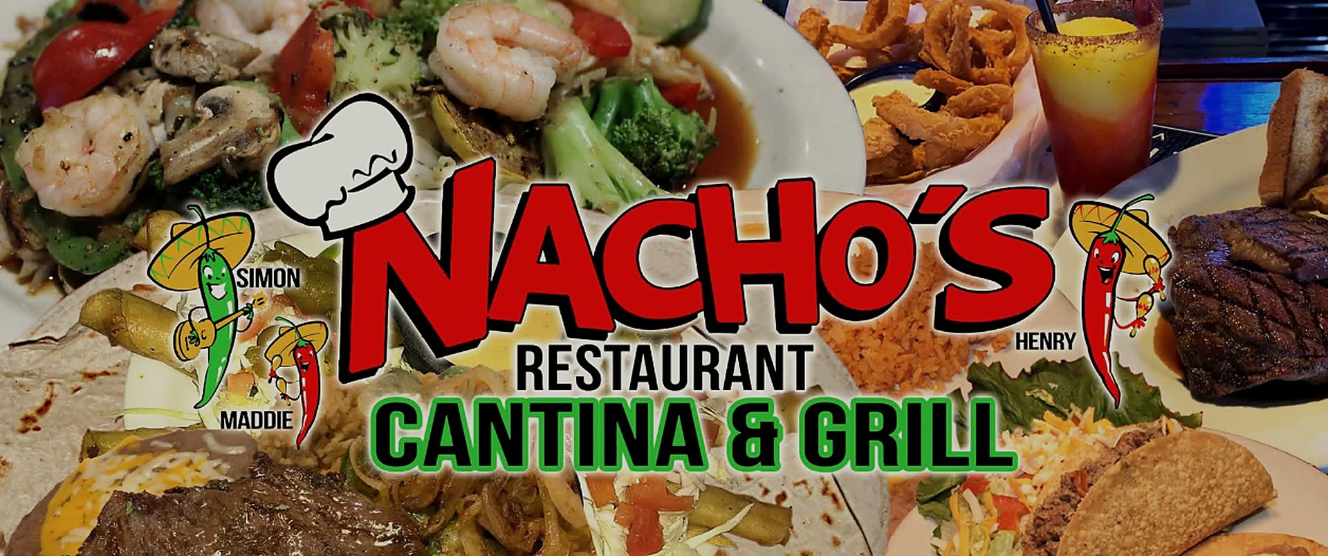 Nacho's Restaurant Cantina & Grill — shrimp, fajitas, onion rings, steak and tacos